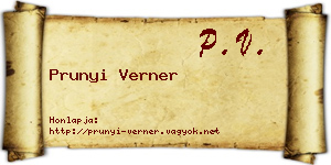 Prunyi Verner névjegykártya